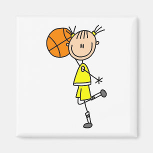 Íman Menina Com Camisetas de Basquete e Presentes