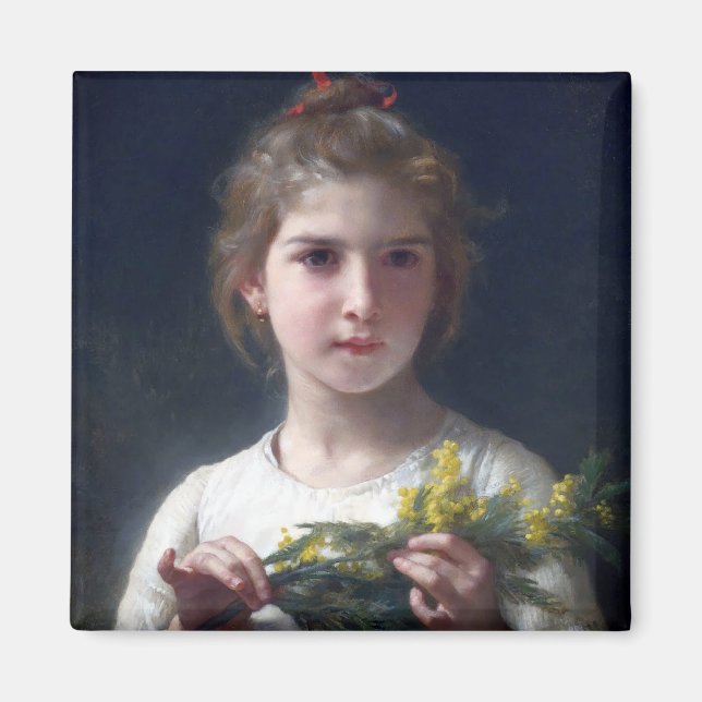 Íman Menina com Mimosa, Bouguereau (Frente)