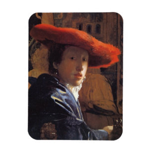 Íman Menina com Red Hat, c.1665 (óleo no painel)