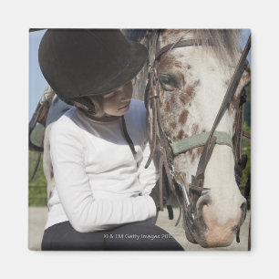 Íman Menina com seu cavalo