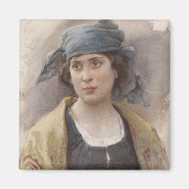 Íman Menina com véu verde (por Ludwig Passini)