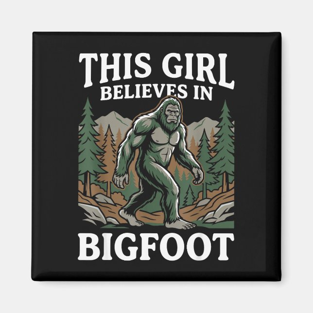 Íman Menina crente do Pé Grande floresta sasquatch crip (Frente)