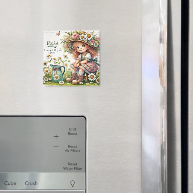 Íman Menina daisy Personalizada Filha de Deus (In Situ (Fridge))