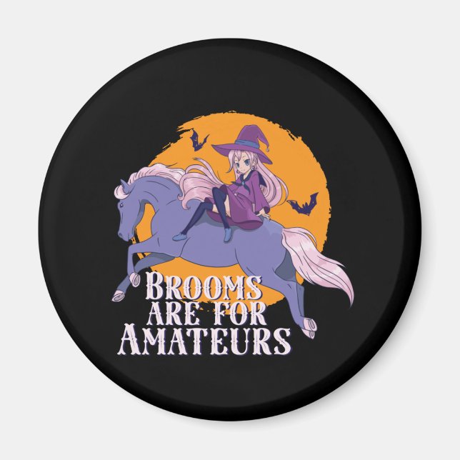 Íman Menina de animação bonitinha do cavalo de bruxa da (Frente)