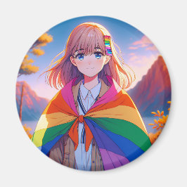 Íman Menina de anime com LGBTQIA+ Cabo