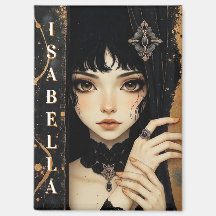 Menina de Anime Gótico Personalizado Preto e Doura