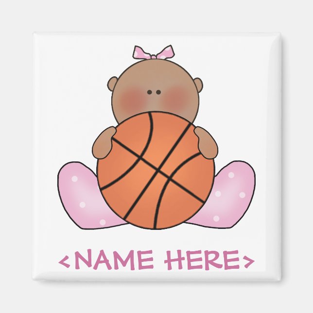 Íman Menina de basquete Lil - Étnica (Frente)