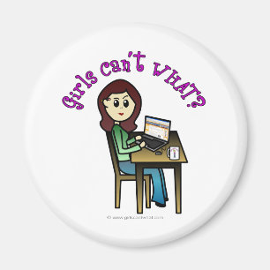 Íman Menina de Computador Claro