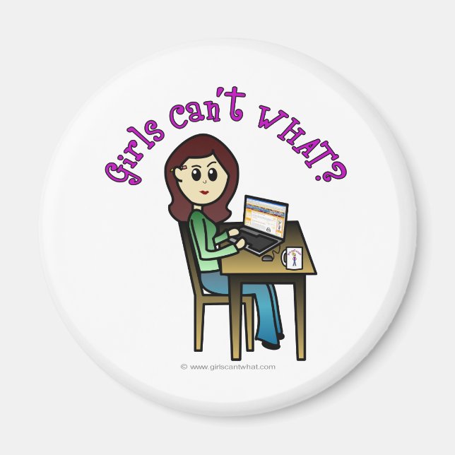 Íman Menina de Computador Leve (Frente)