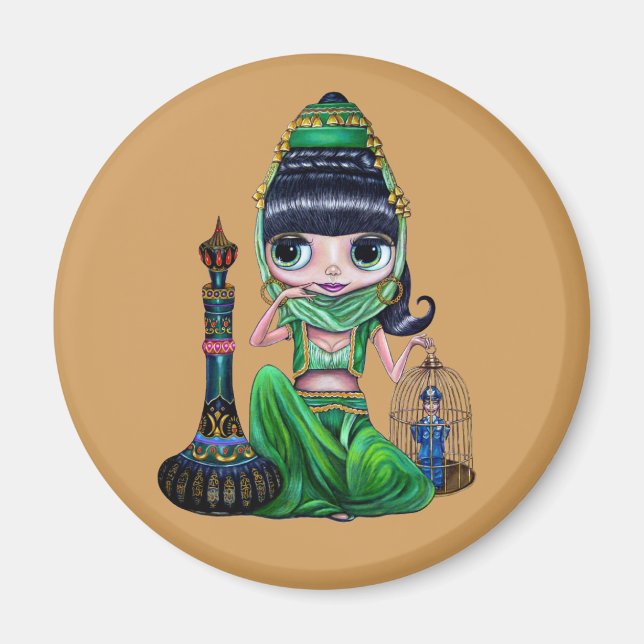 Íman Menina de Dançarina do Genie Verde (Frente)