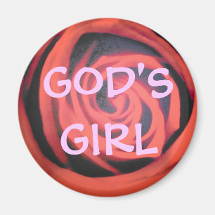 Íman Menina de Deus Rosa Vermelha