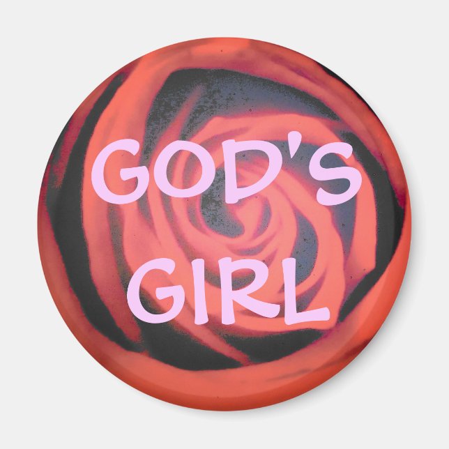Íman Menina de Deus Rosa Vermelha (Frente)
