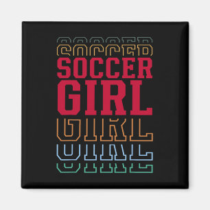 Íman Menina de Futebol Texto Divertido em Camadas Filha