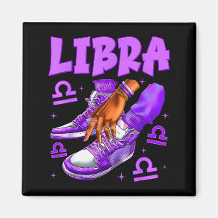 Íman Menina de Libra Aniversário Mulher Preta Tênis Zod