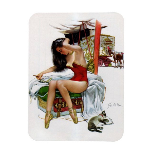 Íman Menina de Natal da Bela Vintage (Vertical)
