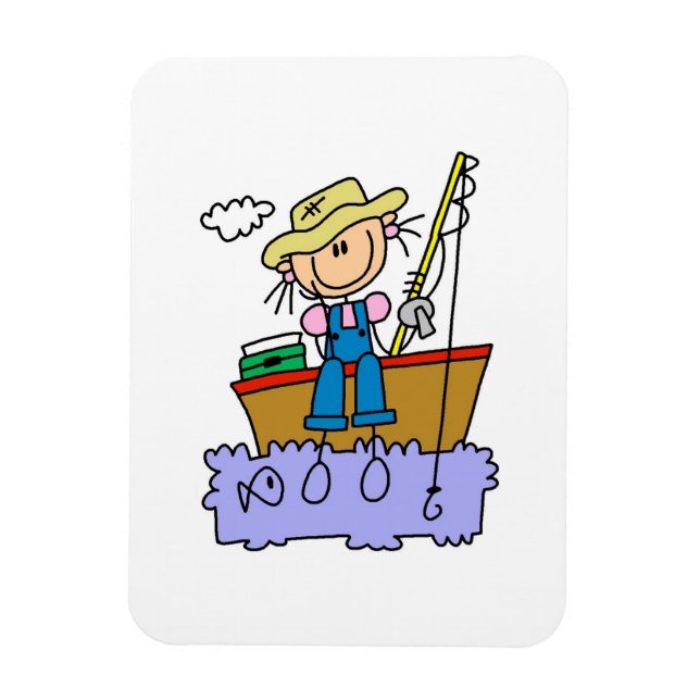 Íman Menina de Palitinho Pescando (Vertical)