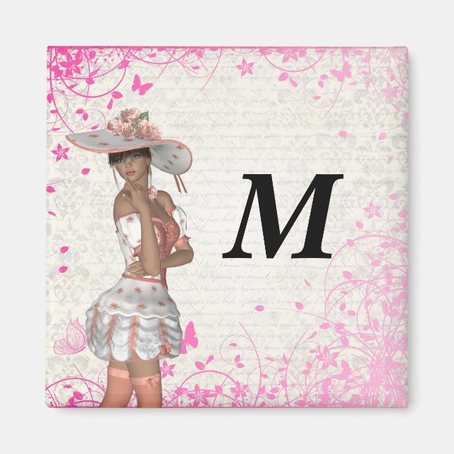 Íman Menina de verão rosa (Frente)