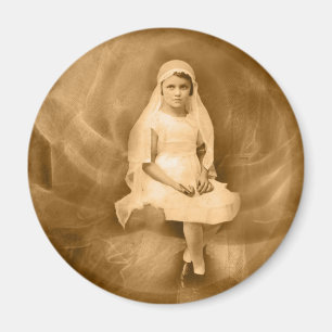 Íman Menina do comunhão do vintage a primeira, vestido