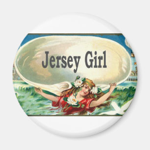 Íman Menina do jérsei da costa do jérsei do vintage