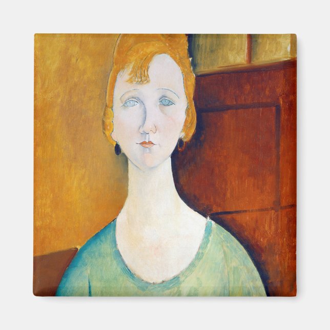 Íman Menina em uma blusa verde, Modigliani (Frente)