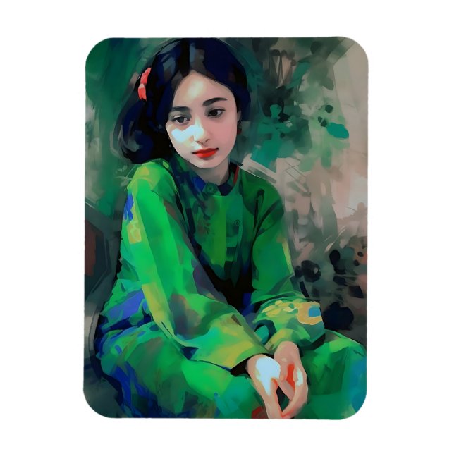 Íman Menina em vestida verde (Vertical)