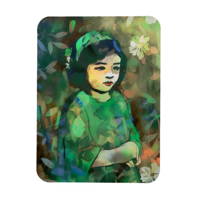 Íman Menina em vestida verde (Vertical)