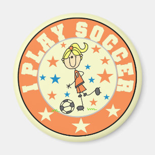 Íman Menina eu jogo t-shirt e presentes do futebol