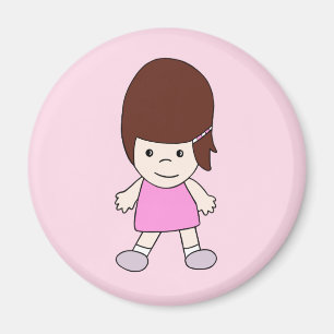 Íman Menina feliz bonito dos desenhos animados no ímã