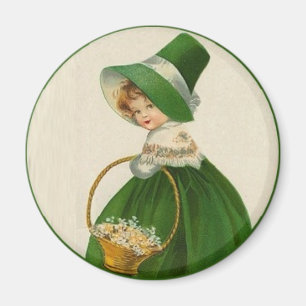 Íman Menina irlandesa do dia de St Patrick do vintage