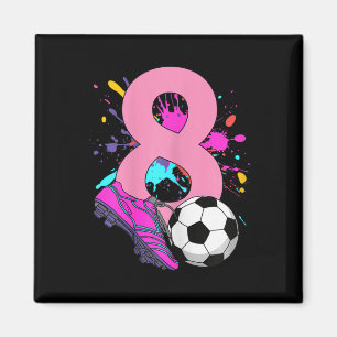Íman Menina Jogadora de Futebol de 8 Anos Fazendo 8 Ano