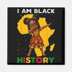 Íman Menina Mês da História Negra Afro-Americana Afro
