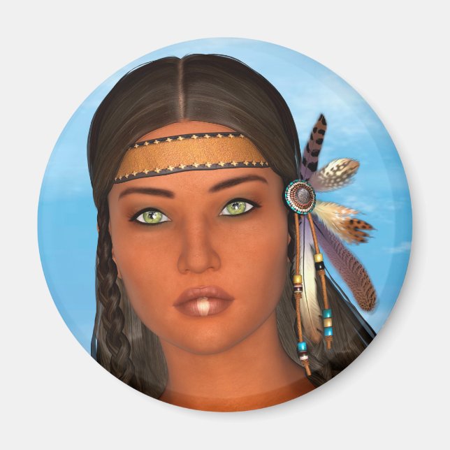 Íman Menina Nativa Americana (Frente)