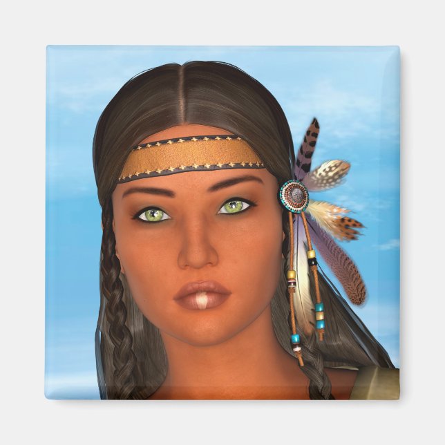 Íman Menina Nativa Americana (Frente)