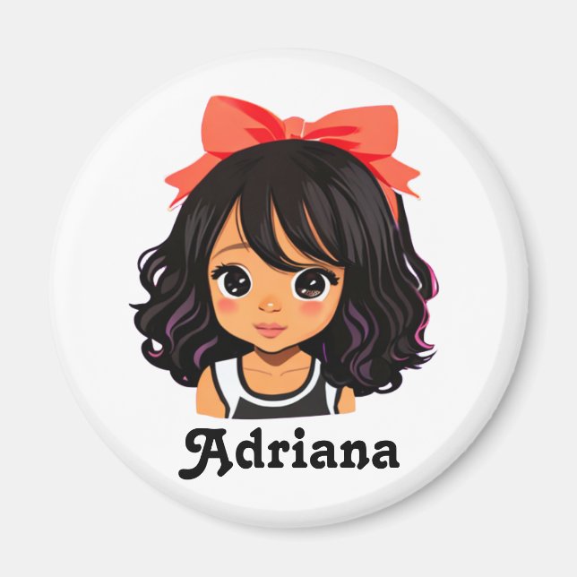 Íman Menina Personalizada de Cor (Frente)
