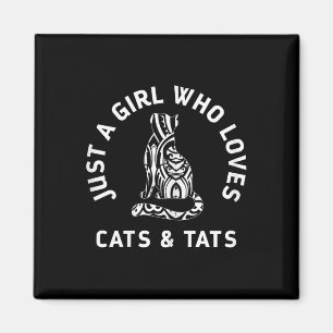 Íman Menina Que Ama Gatos &amp; Que Tatuagem Engraçada 