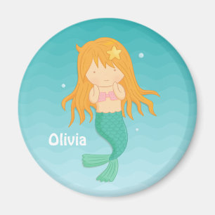 Íman Menina Sereia Fofa, Ímã Personalizado para Criança