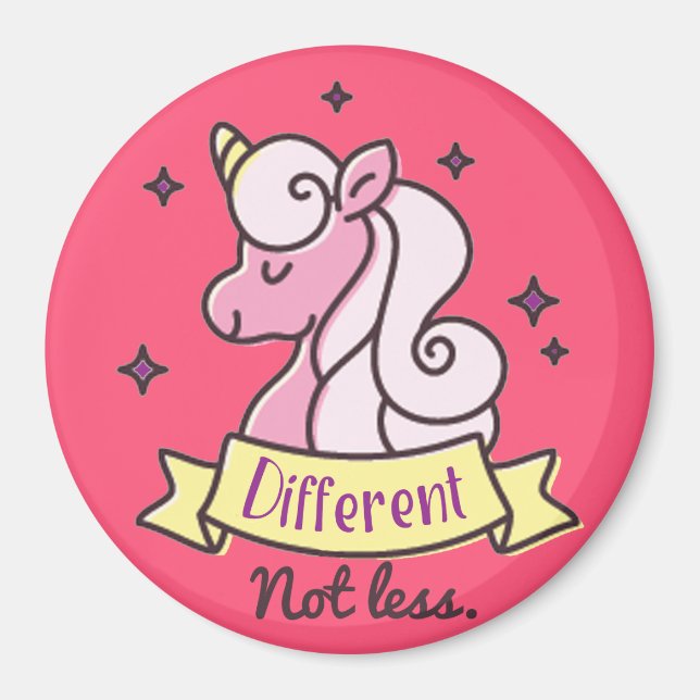 Íman Meninas Autismo Consciência, Diferente Não Menos (Frente)