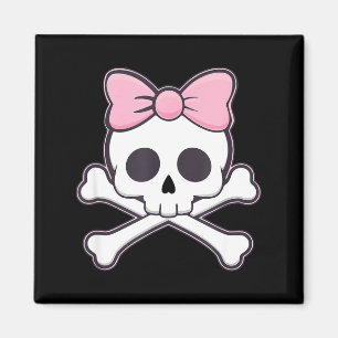 Íman Meninas Caveira Fofo Com Laço Rosa Kawaii Goth Cav
