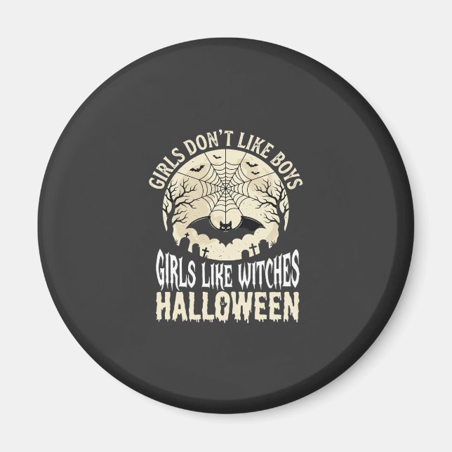 Íman Meninas Como Bruxas Design de Morcego de Halloween (Frente)