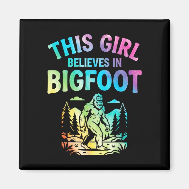 Íman Meninas crente do pé grande tingimento sasquatch c (Frente)