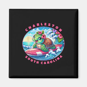 Íman Meninas de Charleston Carolina do Sul Surfando Tar