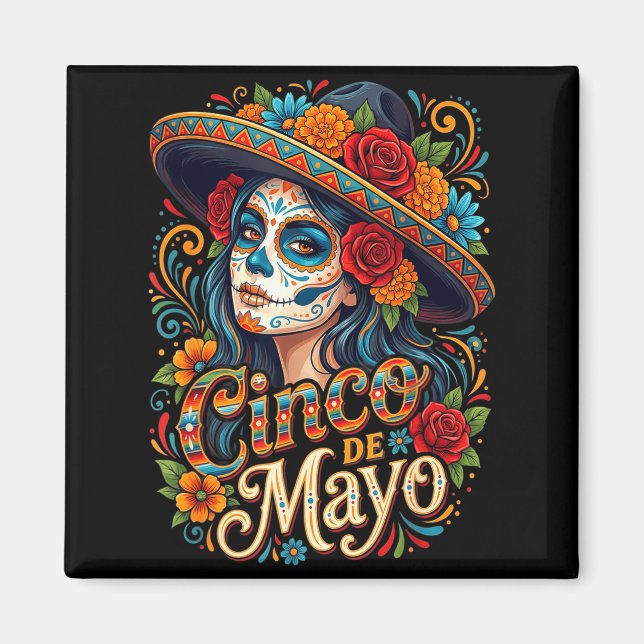 Íman Meninas do cinco de maio mulheres mexicanas festa  (Frente)