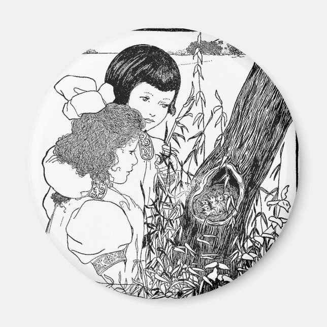 Íman Meninas Encontraram Um Ninho De Pássaros (Frente)