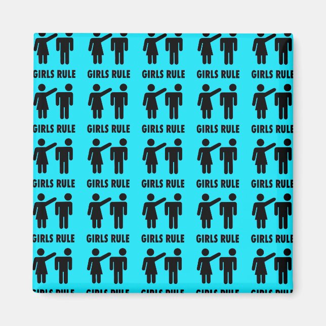 Íman Meninas Engraçadas Regra Teal Turquoise Blue Girl (Frente)