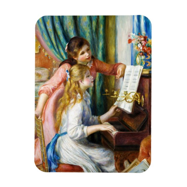 Íman Meninas no Piano Pierre Auguste Renoir (Vertical)