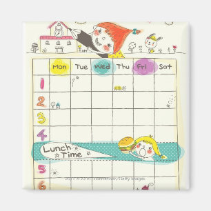 Íman Meninas que jogam pela escola e pelo calendário