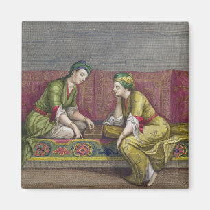 Íman Meninas turcas, jogando Mangala, século XVIII