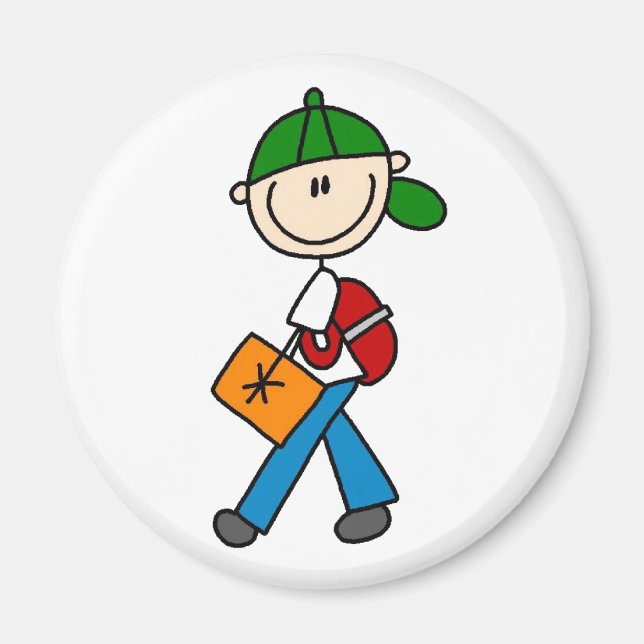 Íman Menino com Imagem da Mochila (Frente)