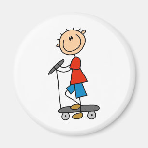 Íman Menino da vara no patinete