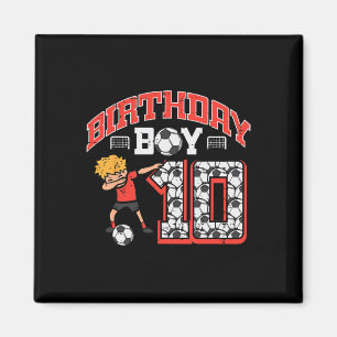 Íman Menino de Aniversário 10 Futebol Dab 10º Festa de